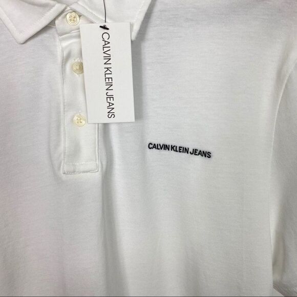 Calvin Klein White Graphic Polo Back Logo Summer - Picture 7 of 9